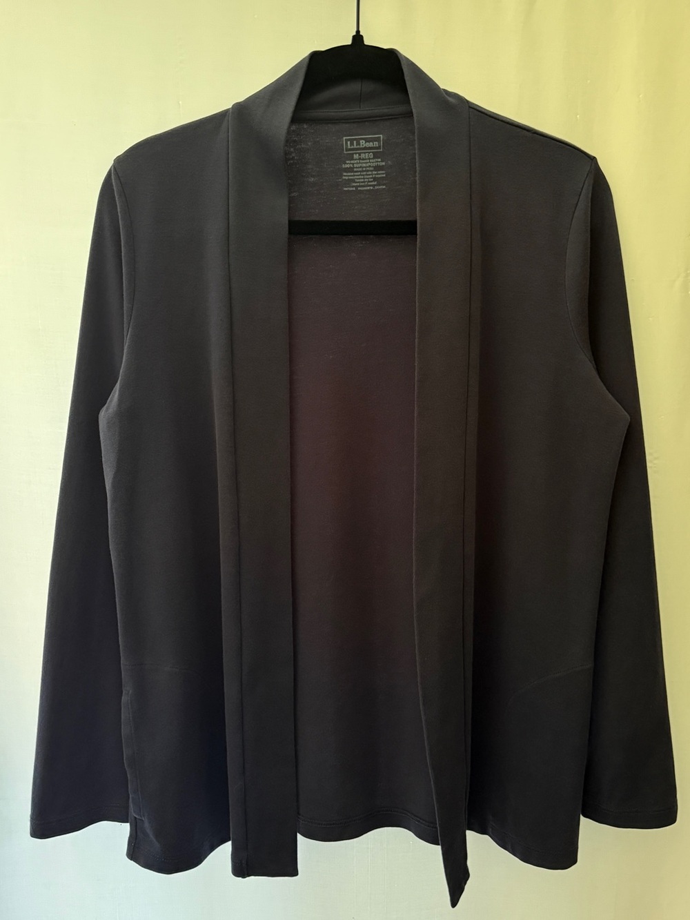 L.L. Bean Navy Supima Cotton Cardigan Size Medium